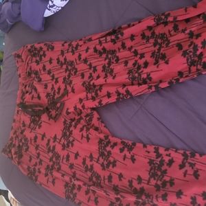 Red and black floral Sleepwear- L